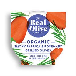 The Real Olive Company Organic Smoky Paprika & Rosemary Grilled Olives 150g