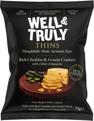 Well and Truly Well & Truly Cheezy Thins with Jalapeno 70g