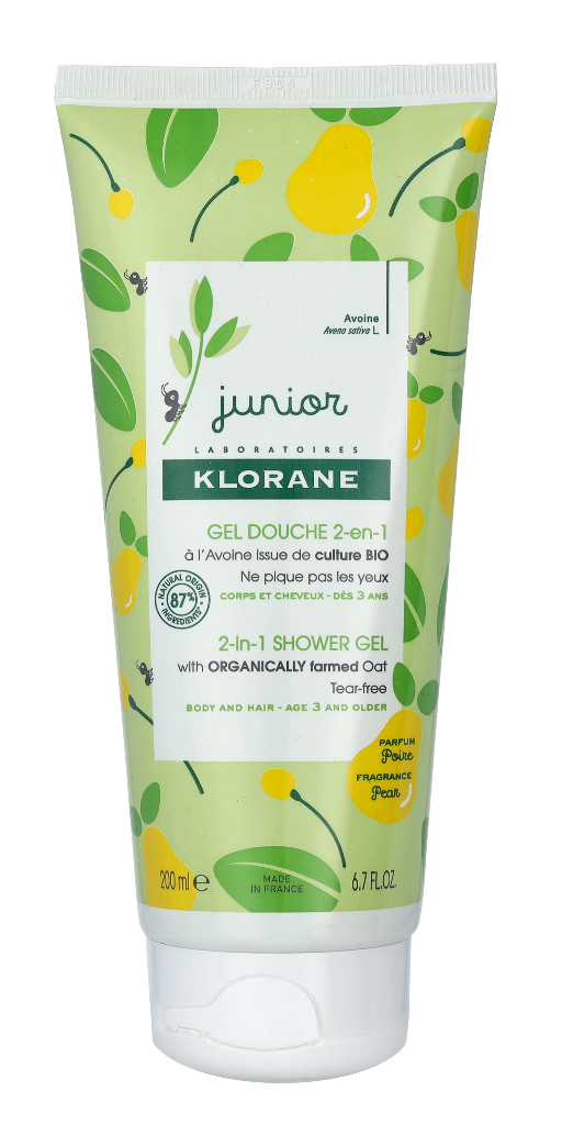 Klorane Junior 2- In-1 Shower Gel - Peac Oat 200 ml