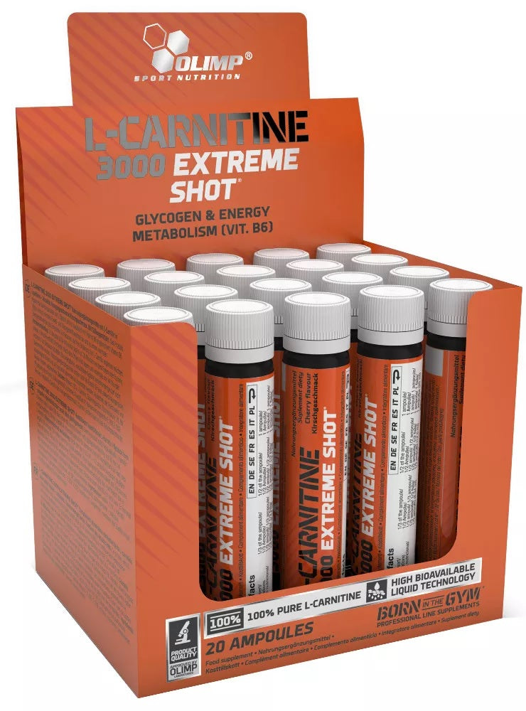 Olimp Nutrition: L-Carnitine 3000 Extreme Shot, Cherry - 20 x 25 ml.