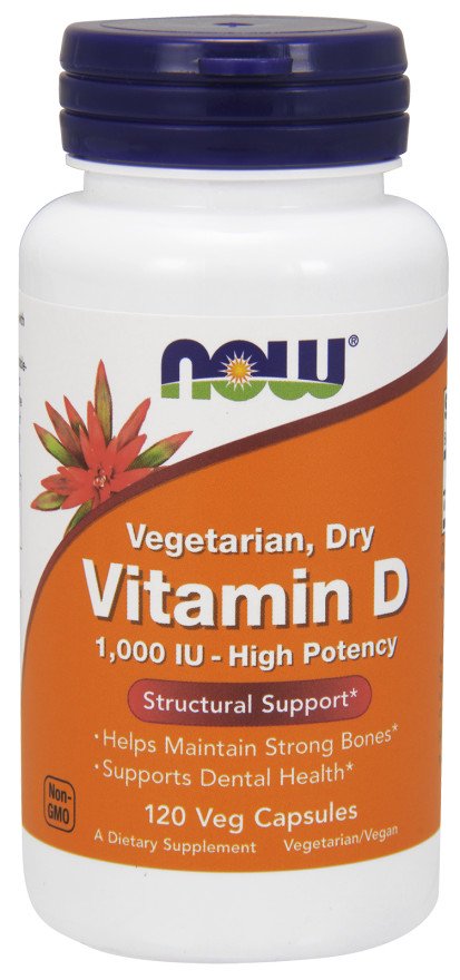 NOW Foods: Vitamin D, 1000 IU Vegetarian - Dry - 120 vcaps