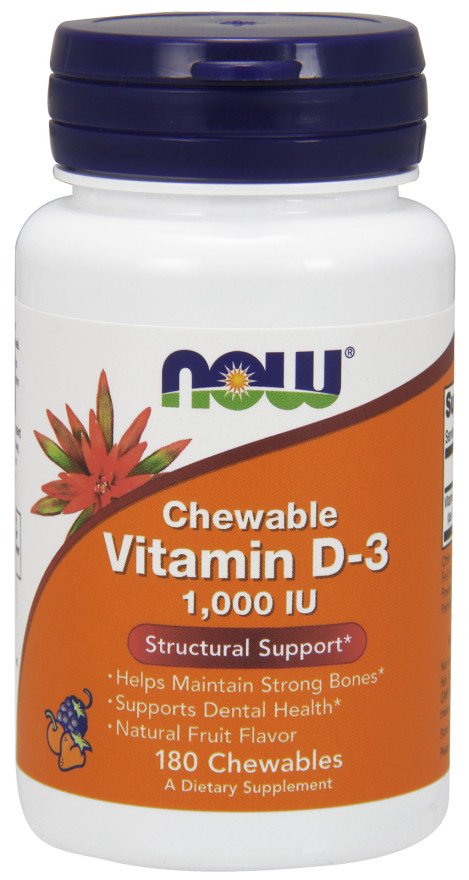 NOW Foods: Vitamin D-3, 1000 IU (Chewable) - 180 chewables