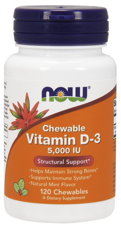 NOW Foods: Vitamin D-3, 5000 IU (Chewable) - 120 chewables