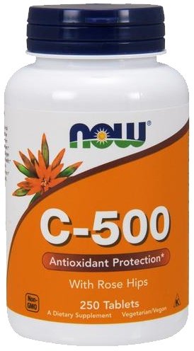 NOW Foods: Vitamin C-500 with Rose Hips - 250 tablets