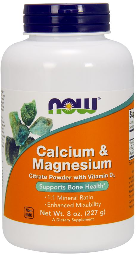 NOW Foods: Calcium & Magnesium, Citrate Powder with Vitamin D3 - 227g