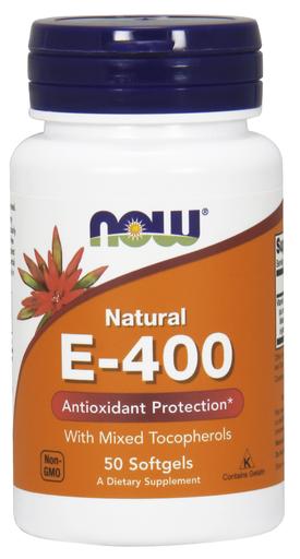 NOW Foods: Vitamin E-400 - Natural (Mixed Tocopherols) - 50 softgels