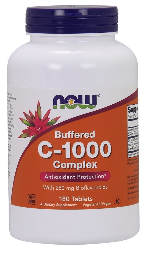 NOW Foods: Vitamin C-1000 Complex - Buffered with 250mg Bioflavonoids - 180 tabs