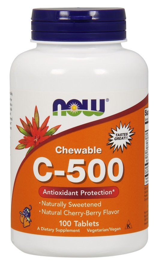 NOW Foods: Vitamin C-500 Chewable, Cherry-Berry - 100 tabs