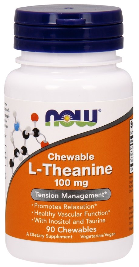 NOW Foods: L-Theanine with Inositol and Taurine, 100mg - 90 chewables