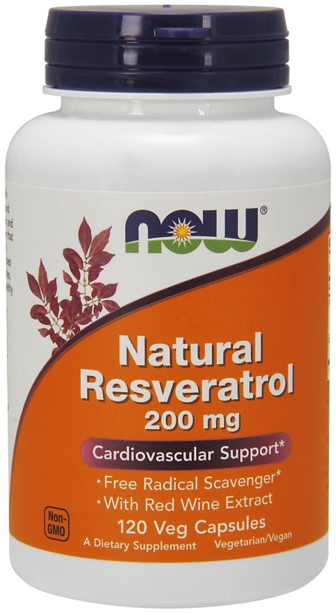 NOW Foods: Natural Resveratrol with Red Wine Extract, 200mg - 120 vcaps