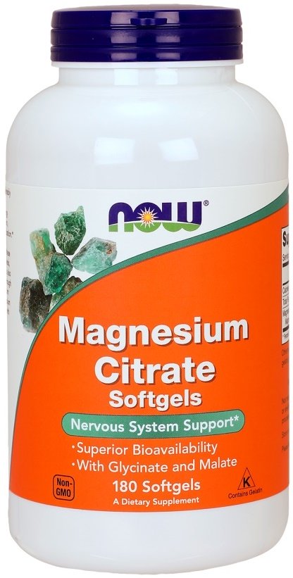 NOW Foods: Magnesium Citrate Softgels - 180 softgels