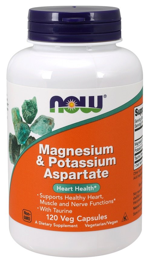 NOW Foods: Magnesium & Potassium Aspartate with Taurine - 120 vcaps