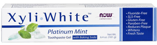 NOW Foods: XyliWhite, Platinum Mint Toothpaste Gel w/Baking Soda - 181g