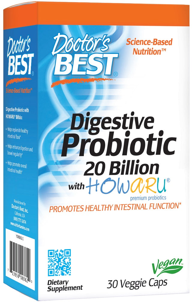 Doctor's Best: Digestive Probiotic, 20 Billion CFU - 30 vcaps