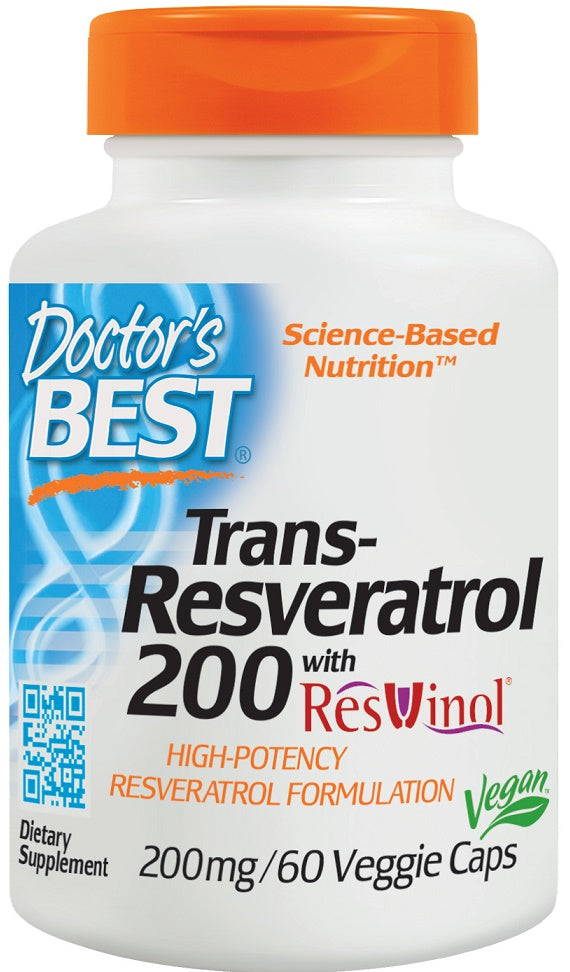 Doctor's Best: Trans-Resveratrol with ResVinol, 200mg - 60 vcaps