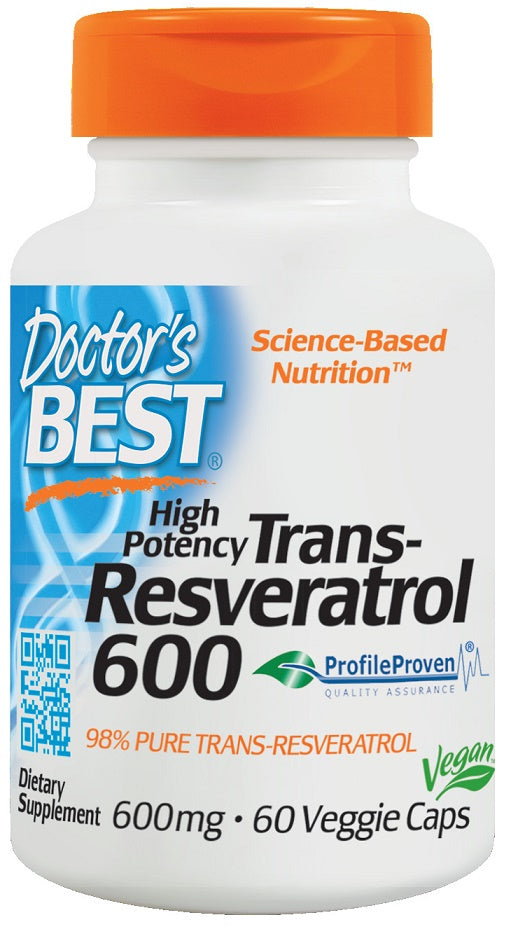 Doctor's Best: Trans-Resveratrol 600, 600mg - 60 vcaps