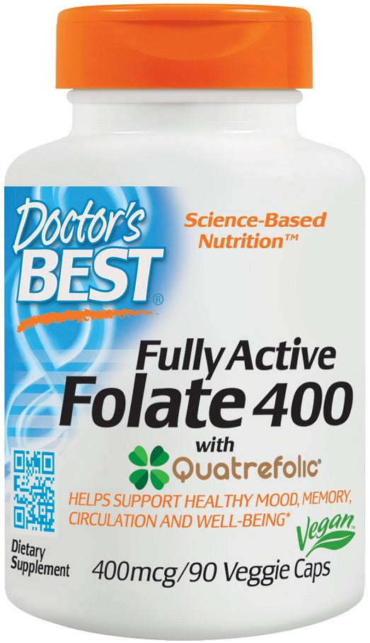 Doctor's Best: Fully Active Folate 400 with Quatrefolic, 400mcg - 90 vcaps