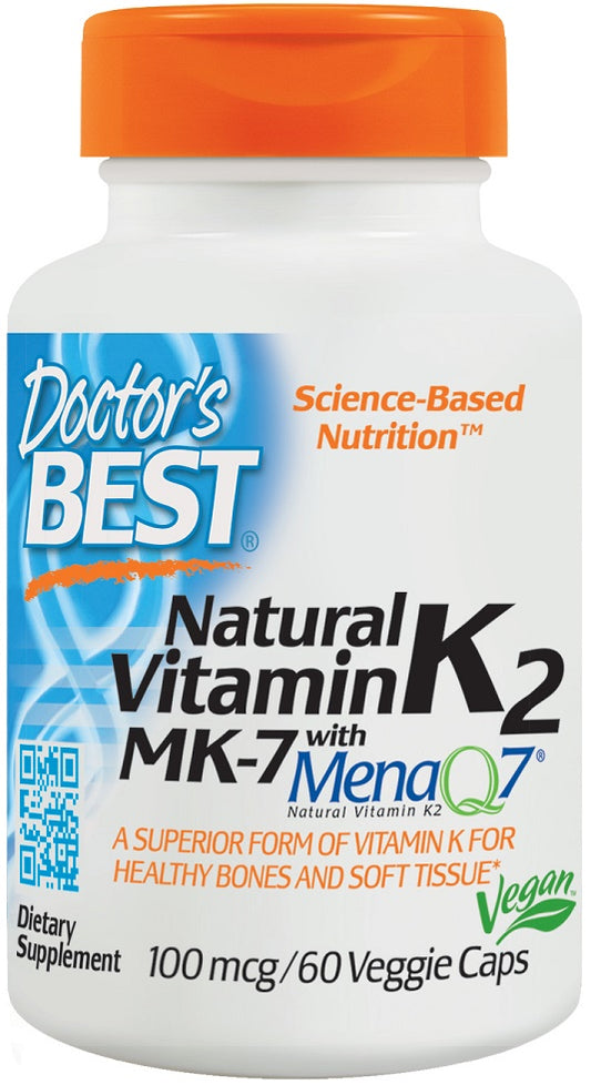 Doctor's Best: Natural Vitamin K2 MK7 with MenaQ7, 100mcg - 60 vcaps