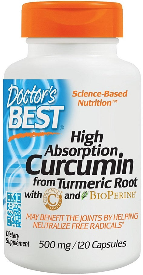 Doctor's Best: High Absorption Curcumin From Turmeric Root with C3 Complex & BioPerine, 500mg - 120 caps