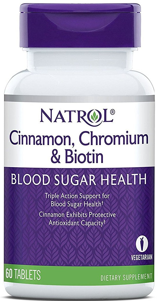 Natrol: Cinnamon, Chromium & Biotin - 60 tabs