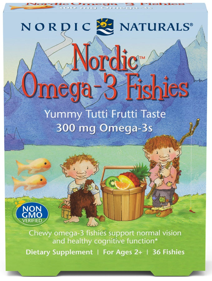 Nordic Naturals: Nordic Omega-3 Fishies, 300mg Yummy Tutti Frutti Taste - 36 fishies