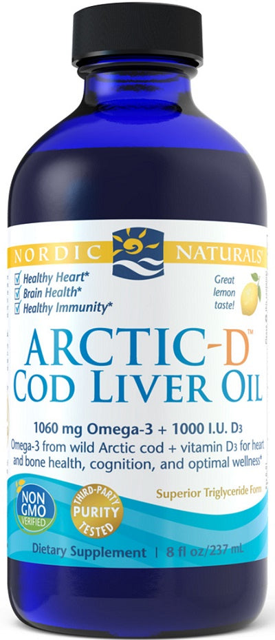 Nordic Naturals: Arctic-D Cod Liver Oil, Lemon - 237 ml.