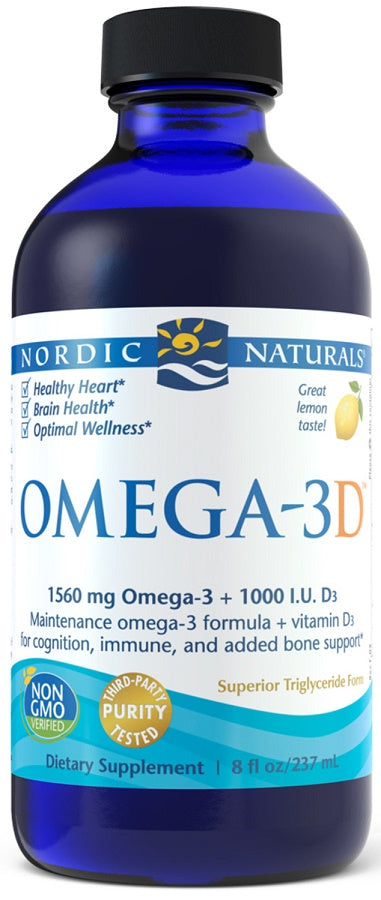 Nordic Naturals: Omega-3D, 1560mg Lemon - 237 ml.