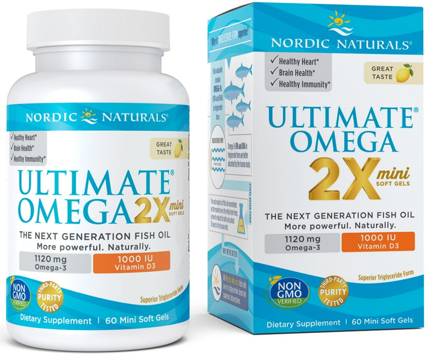 Nordic Naturals: Ultimate Omega 2X Mini with Vitamin D3, 1120mg Lemon - 60 mini softgels