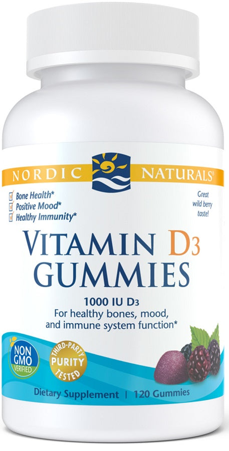 Nordic Naturals: Vitamin D3 Gummies, 1000 IU Wild Berry - 120 gummies