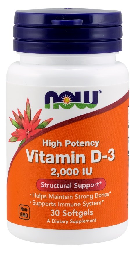 NOW Foods: Vitamin D-3, 2000 IU - 30 softgels