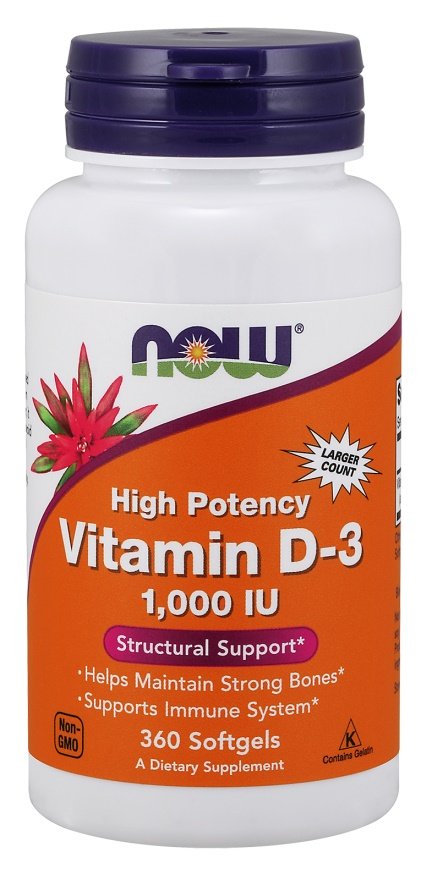 NOW Foods: Vitamin D-3, 1000 IU - 360 softgels