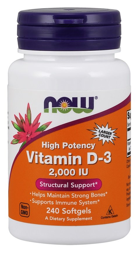 NOW Foods: Vitamin D-3, 2000 IU - 240 softgels