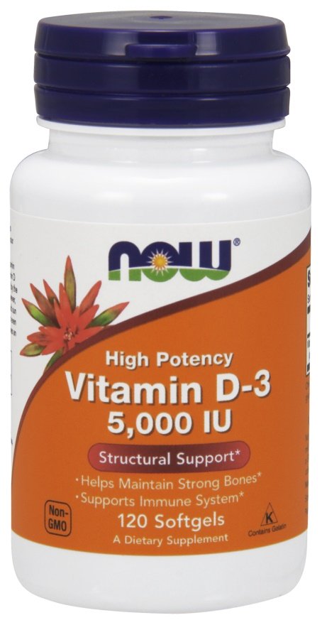 NOW Foods: Vitamin D-3, 5000 IU - 120 softgels