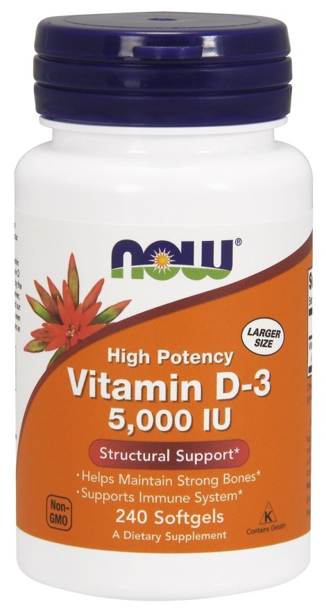 NOW Foods: Vitamin D-3, 5000 IU - 240 softgels