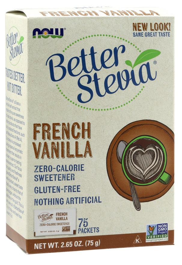 NOW Foods: Better Stevia Packets, French Vanilla - 75 packets