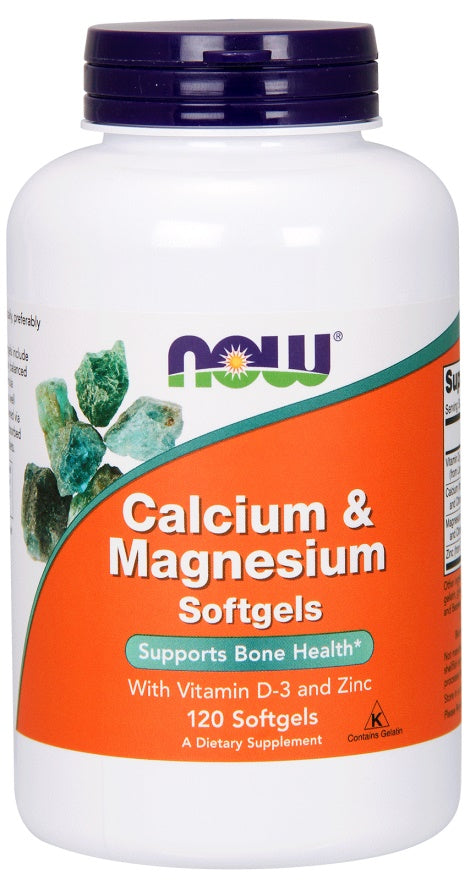 NOW Foods: Calcium & Magnesium with Vit D and Zinc - 120 softgels