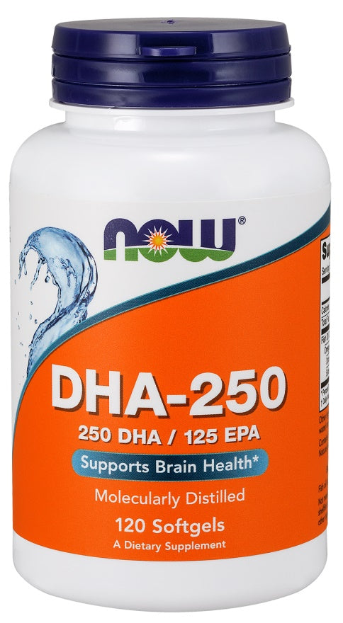 NOW Foods: DHA-250, 250 DHA / 125 EPA - 120 softgels