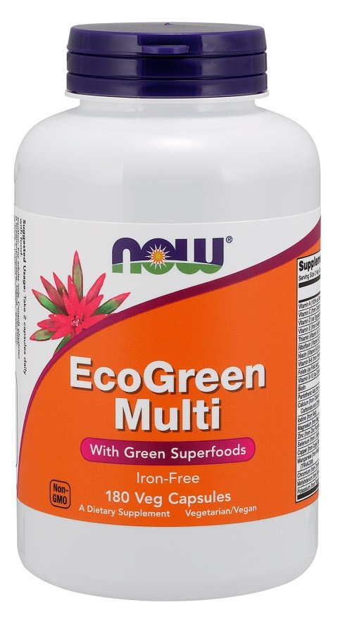 NOW Foods: EcoGreen Multi, Iron Free - 180 vcaps