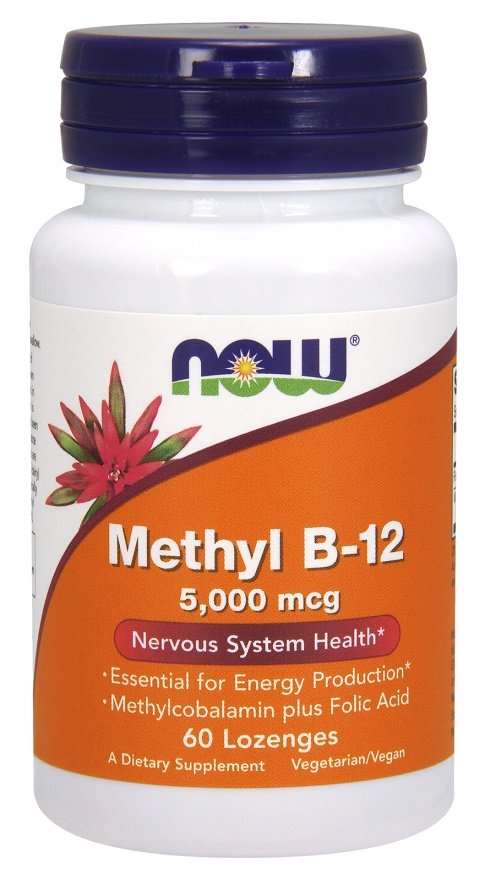 NOW Foods: Methyl B-12 with Folic Acid, 5000mcg - 60 lozenges