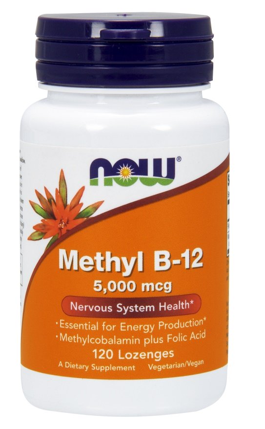 NOW Foods: Methyl B-12 with Folic Acid, 5000mcg - 120 lozenges