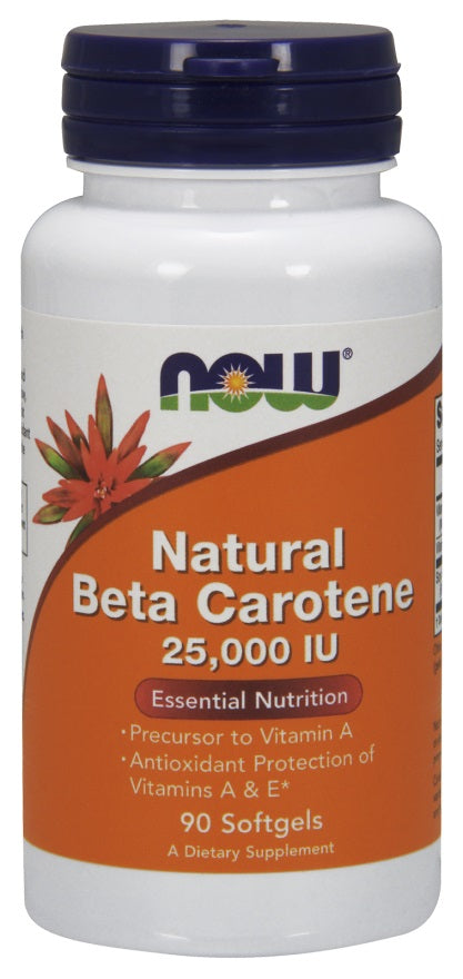 NOW Foods: Beta Carotene Natural, 25 000 IU - 90 softgels