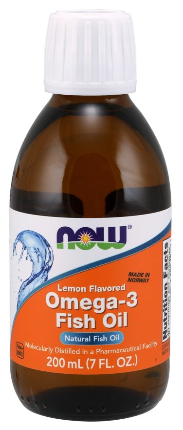 NOW Foods: Omega-3 Fish Oil Liquid, Lemon - 200 ml.