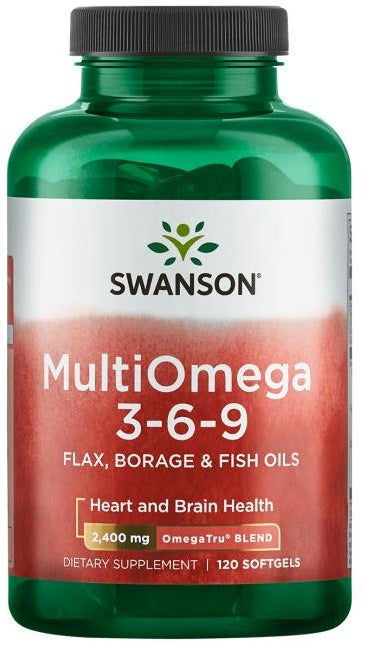 Swanson: MultiOmega 3-6-9 - Flax & Borage & Fish Oils - 120 softgels