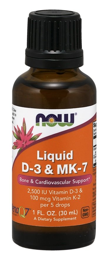 NOW Foods: Liquid D-3 & MK-7 - 30 ml.