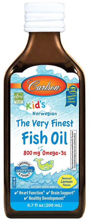 Carlson Labs: Kid's The Very Finest Fish Oil, 800mg Lemon - 200 ml.