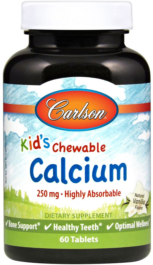 Carlson Labs: Kid's Chewable Calcium, 250mg Natural Vanilla - 60 tablets