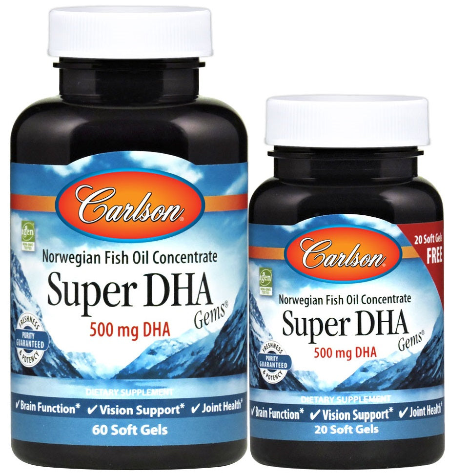 Carlson Labs: Super DHA Gems, 500mg - 60 + 20 softgels