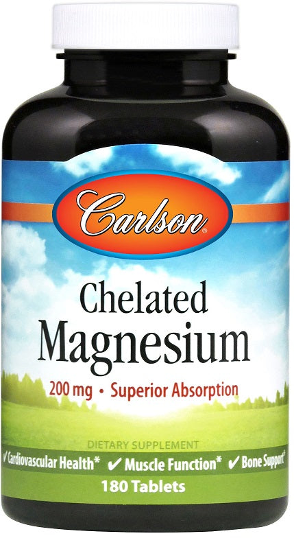 Carlson Labs: Chelated Magnesium, 200mg - 180 tablets