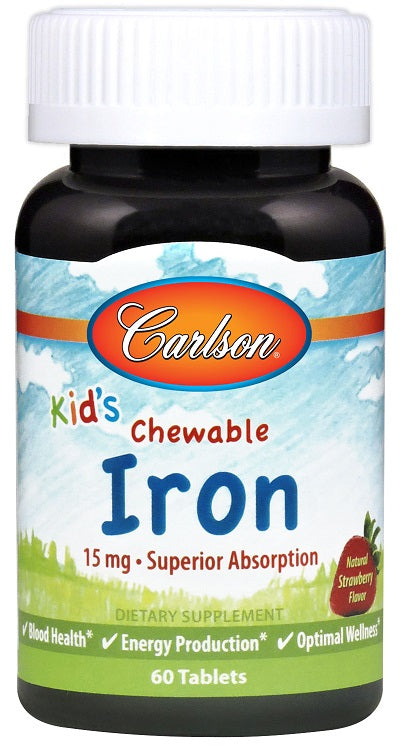 Carlson Labs: Kid's Chewable Iron, 15mg Strawberry - 60 tablets