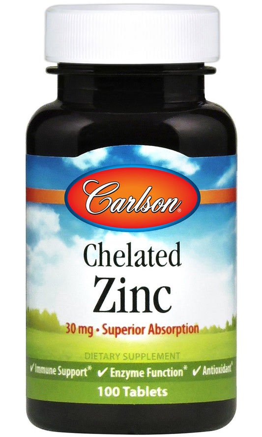 Carlson Labs: Chelated Zinc, 30mg - 100 tablets